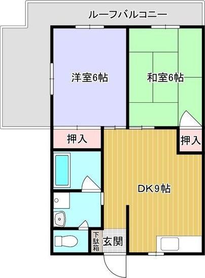 ハイツノア(2DK/2階)の間取り写真