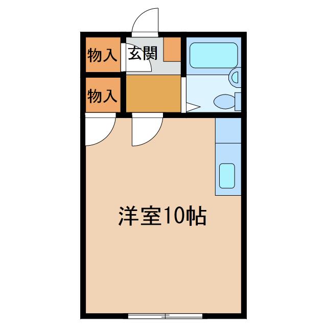 JR根室本線 帯広駅 徒歩11分 2階建 築45年(ワンルーム/1階)の間取り写真