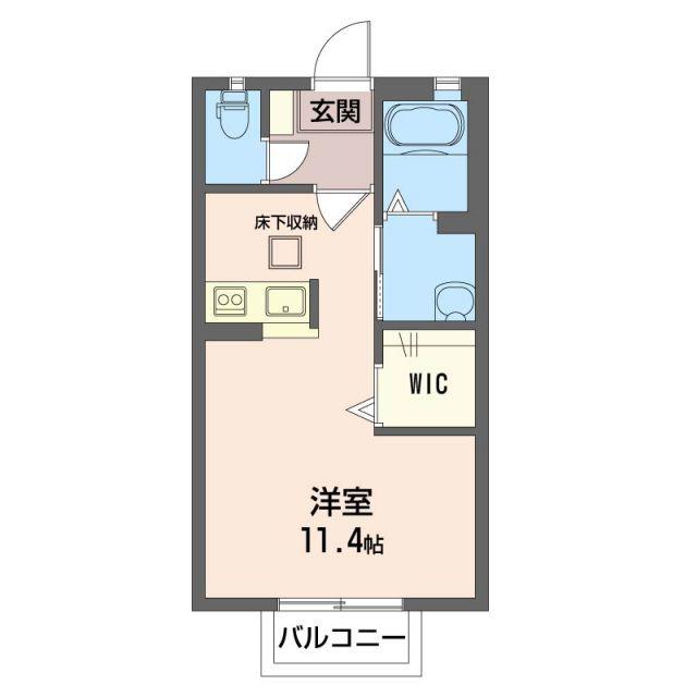 アプロードB(ワンルーム/1階)の間取り写真