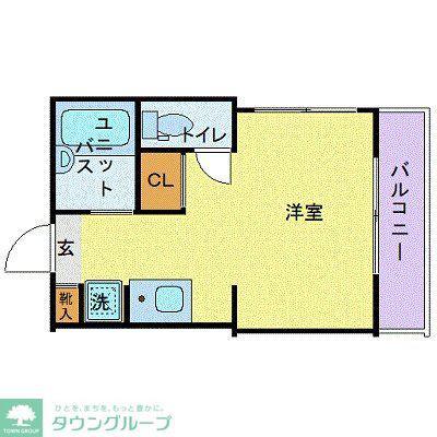 ヴィラージュ大宮(ワンルーム/3階)の間取り写真