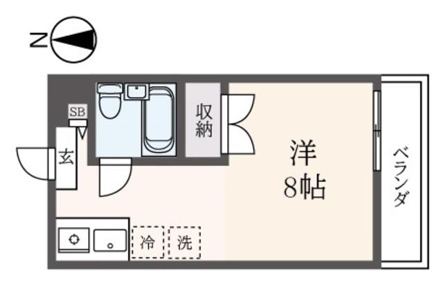 キクシアンコート国分寺(ワンルーム/1階)の間取り写真