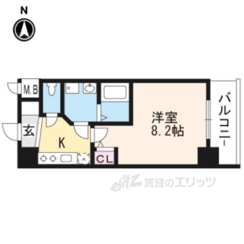サムティ京都西大路(1K/3階)の間取り写真