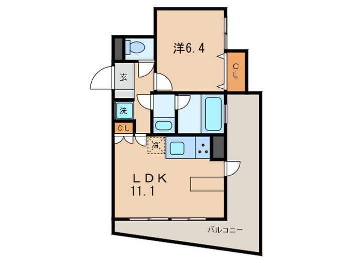 ヨークレジデンス(1LDK/2階)の間取り写真