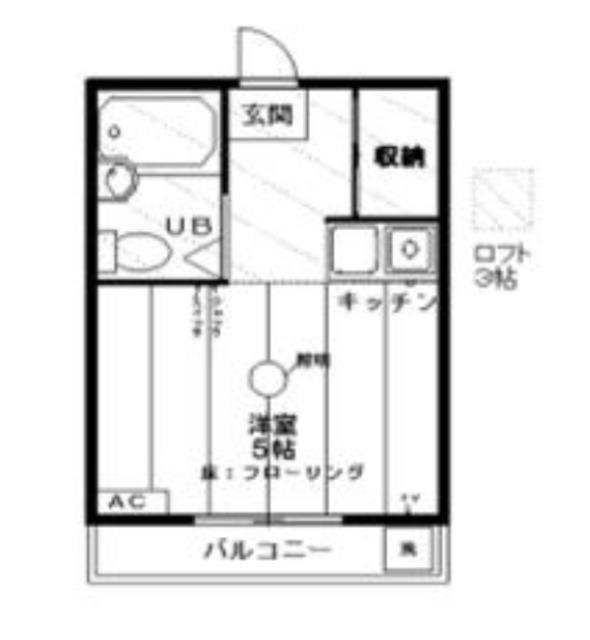 ラスールイナII(ワンルーム/1階)の間取り写真