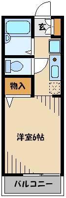 フラッツ本太(1K/1階)の間取り写真