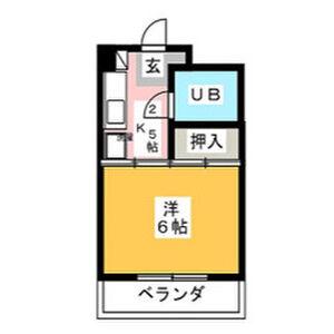 ベレッツァ白山(1K/2階)の間取り写真