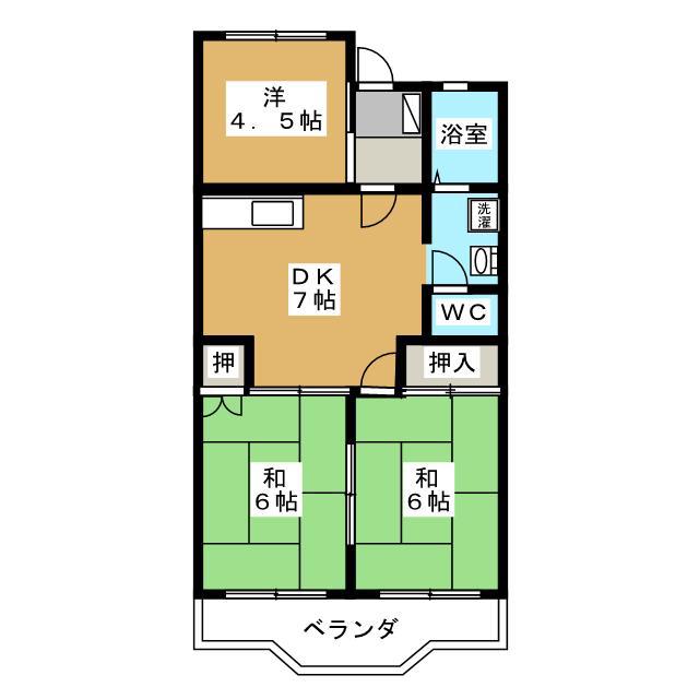 ファミールN(3DK/3階)の間取り写真