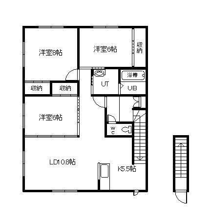 大空ハイツ(3LDK/2階)の間取り写真