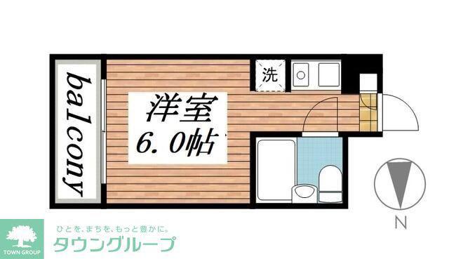 タッシ国立(ワンルーム/2階)の間取り写真