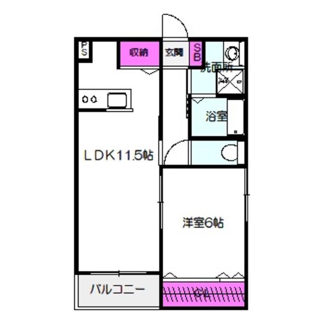 ウイルコートI番館(1LDK/1階)の間取り写真