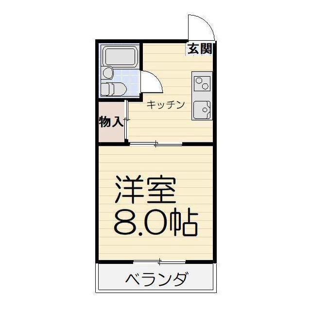 コーポ小西6(1DK/2階)の間取り写真