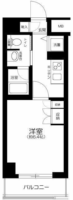 AXAS板橋本町(1K/4階)の間取り写真