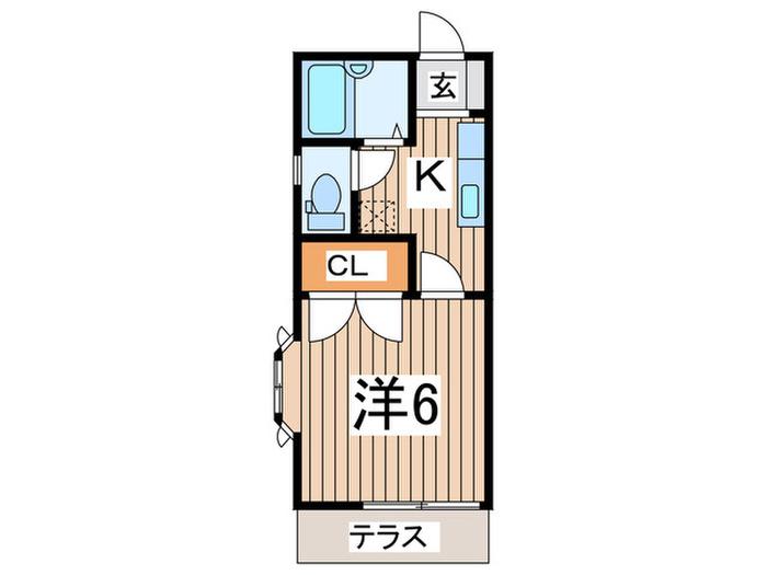 コーポ A(1K/1階)の間取り写真