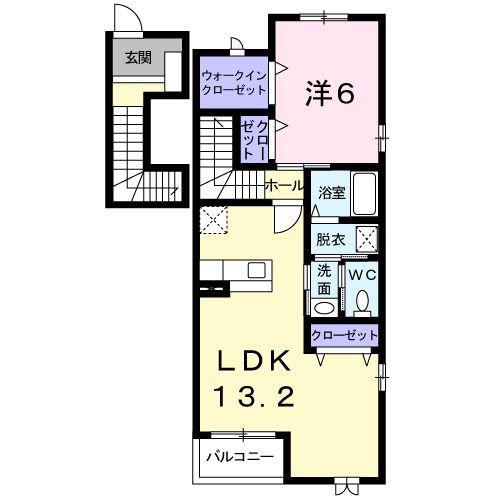 アルカンシエル(1LDK/2階)の間取り写真