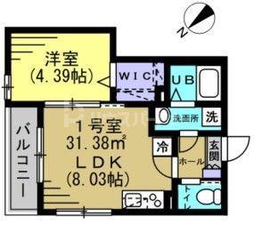AJ馬橋V(1LDK/3階)の間取り写真