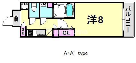 W-STYLE神戸II(1K/15階)の間取り写真