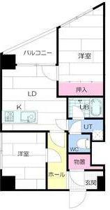 アサヒコーポ(2DK/6階)の間取り写真
