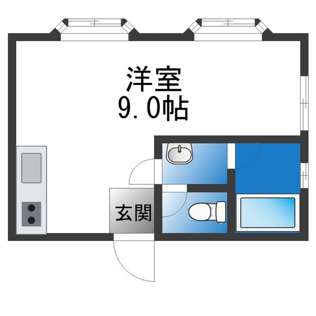 シード平野(ワンルーム/1階)の間取り写真