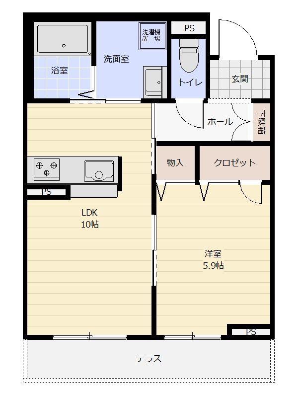 BEREO TAKASAGO(1LDK/2階)の間取り写真