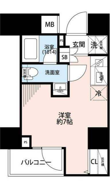 プレール・ドゥーク戸越銀座通(1K/10階)の間取り写真
