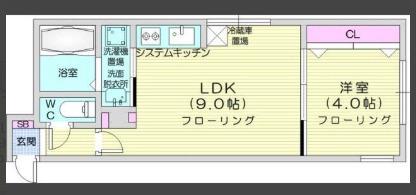MAISON KAMUY PARK FRONT(1LDK/3階)の間取り写真