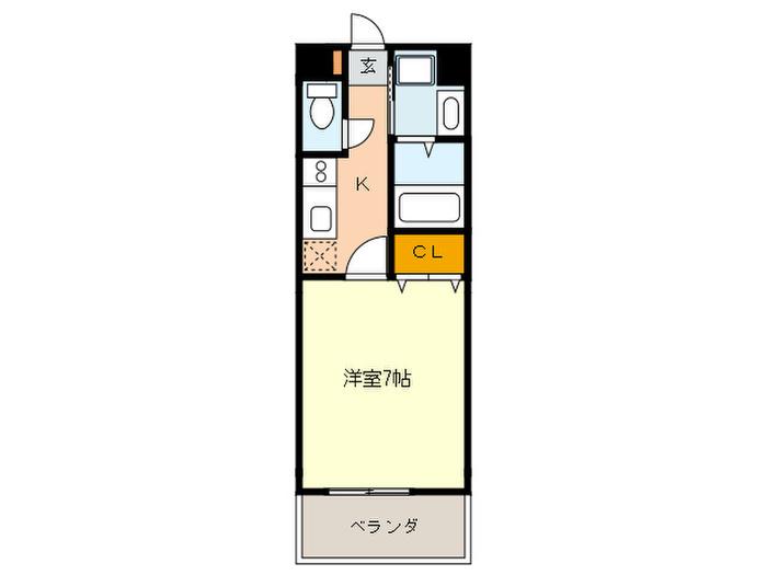 エンクレスト藤崎(1K/3階)の間取り写真