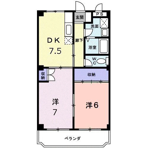 マリッチ柴田(2DK/1階)の間取り写真