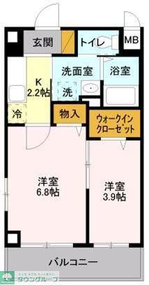 ESPOIR(2K/3階)の間取り写真