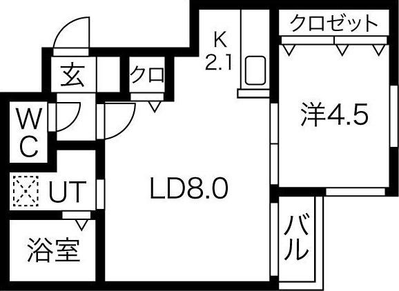 TERRACE NATSUME(1LDK/1階)の間取り写真
