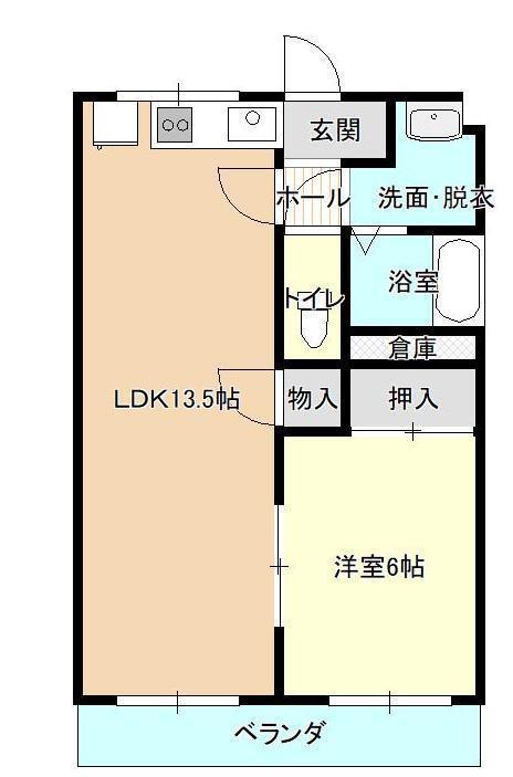 ライフステージ北山形(1LDK/2階)の間取り写真