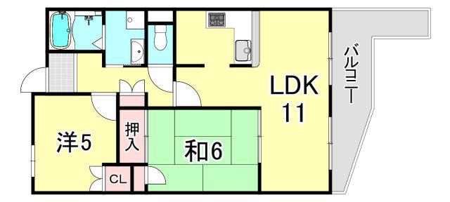 パティオ協和(2LDK/3階)の間取り写真