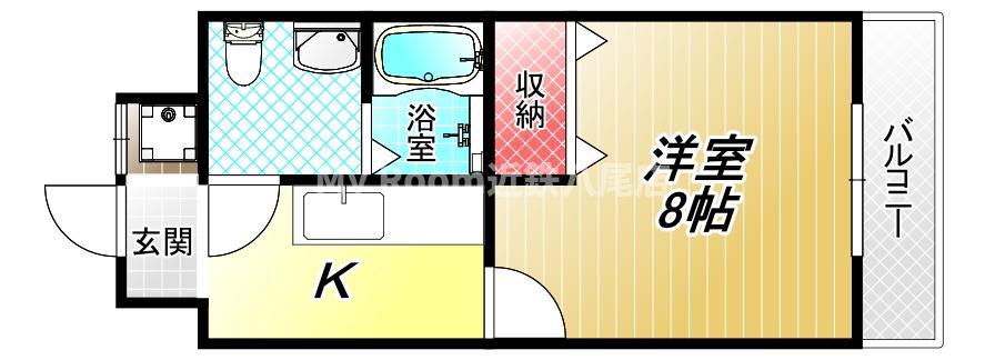 アネックスサンタオ(1K/3階)の間取り写真