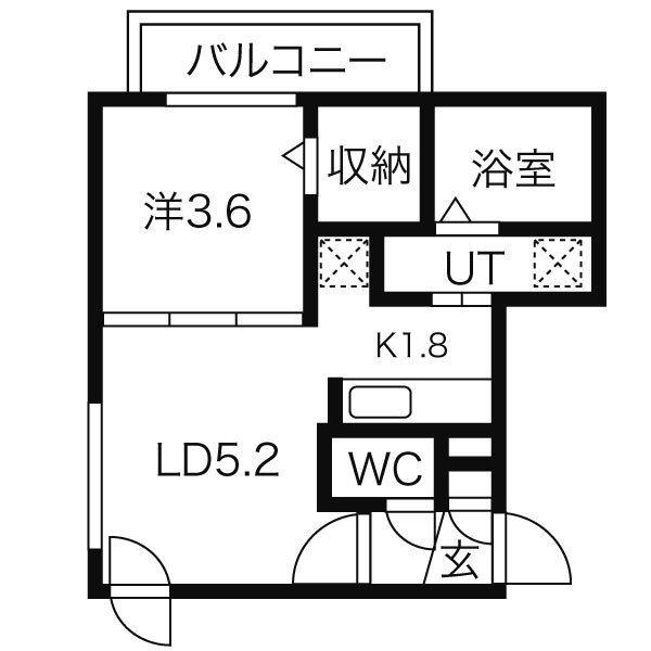 BLANC BONHEUR SOEN(1DK/3階)の間取り写真