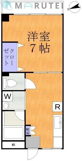 サンハイツミタ(1K/2階)の間取り写真