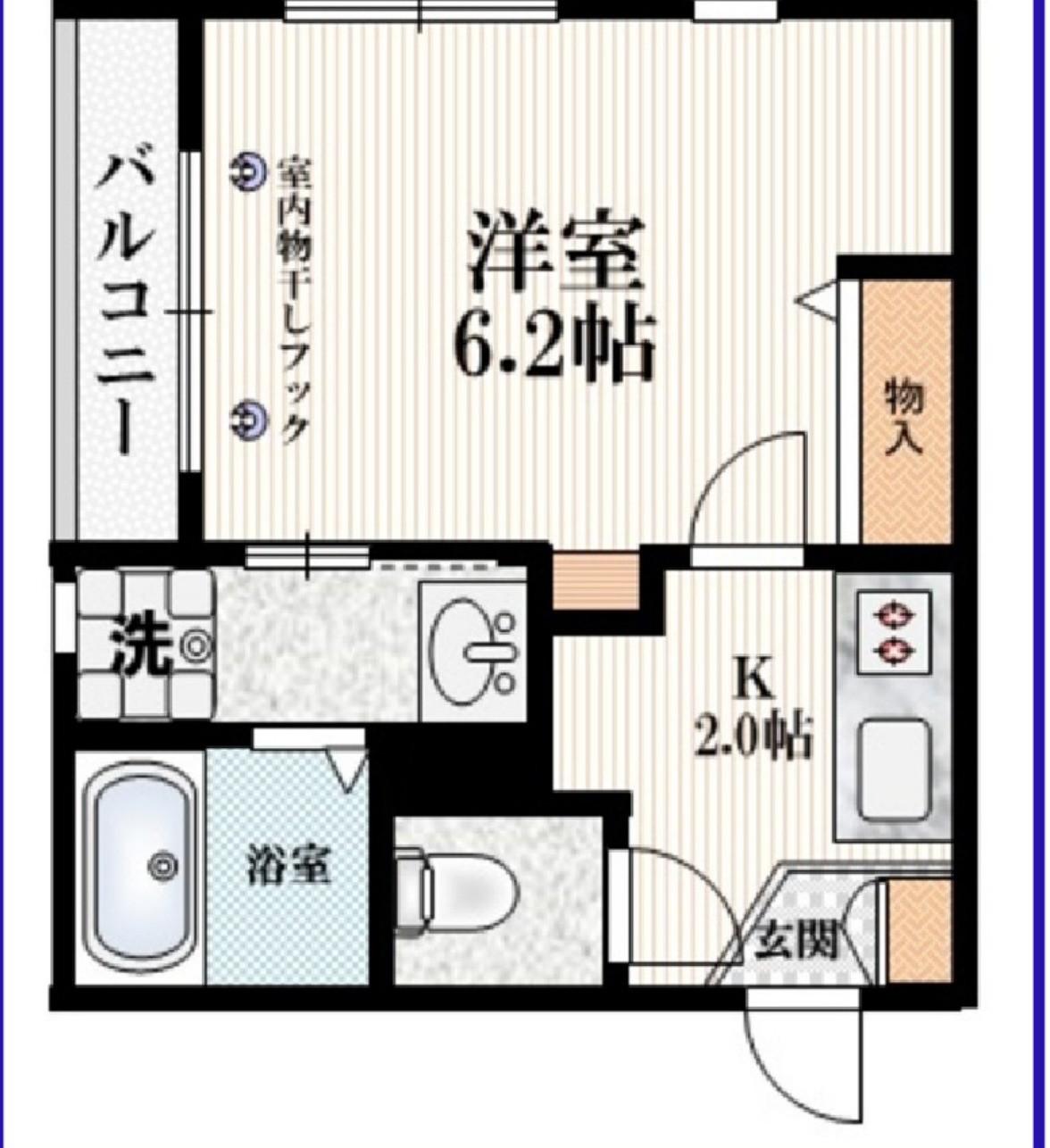 サニーメゾン上馬(1K/2階)の間取り写真
