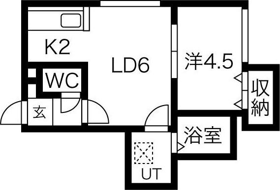 ルチェーレ(1LDK/1階)の間取り写真