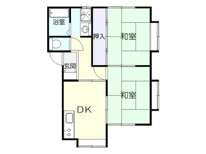 レジデンス渡辺(2DK/1階)の間取り写真