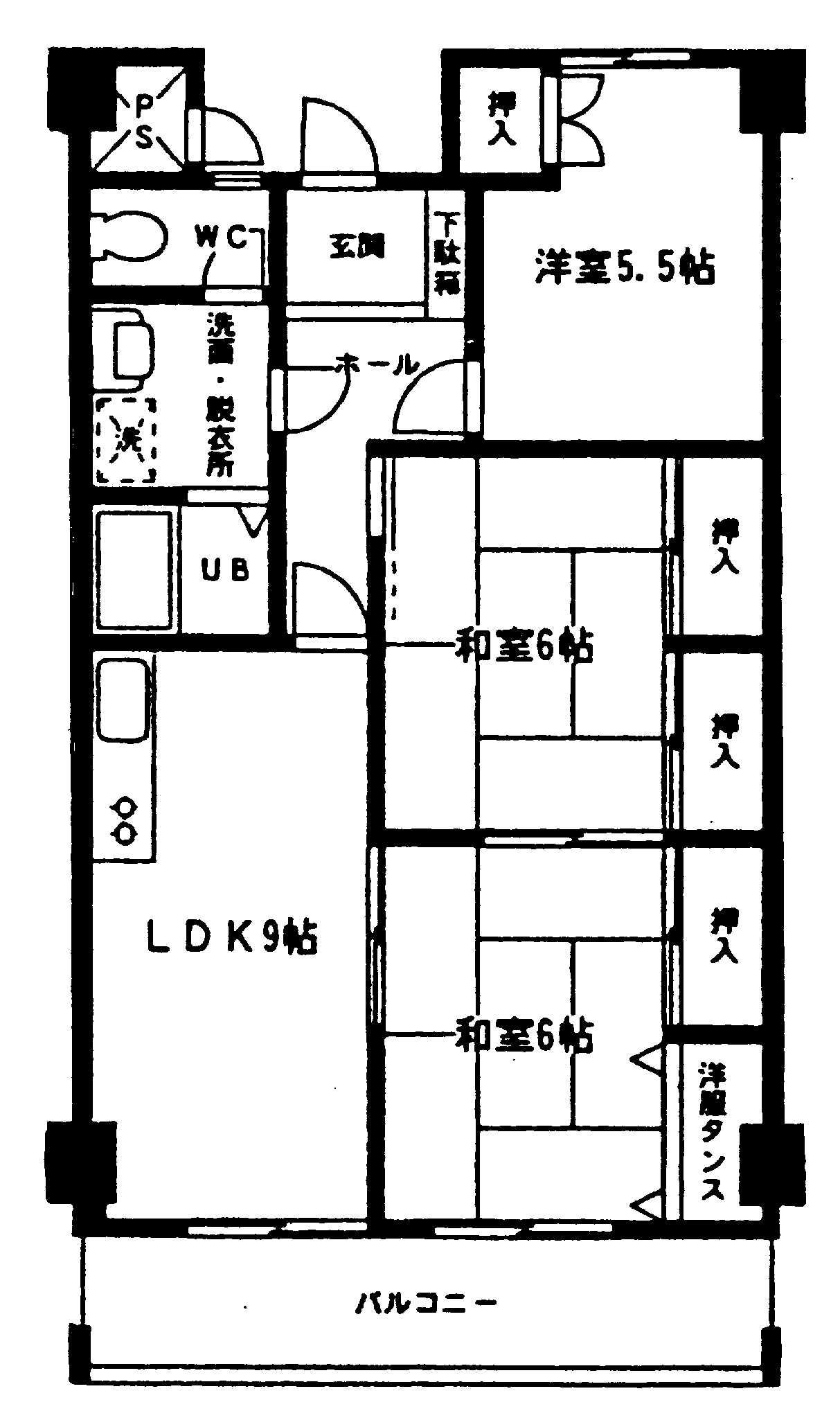 ルミエール雁峰(3LDK/3階)の間取り写真