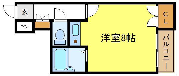 NYK針中野(1K/6階)の間取り写真