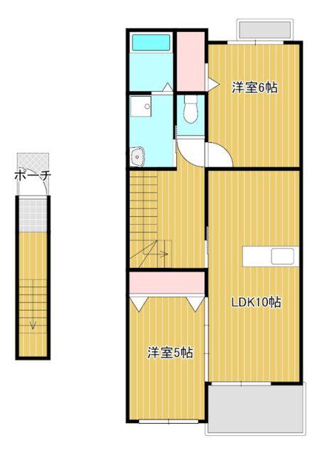 笠麓館北(2LDK/2階)の間取り写真