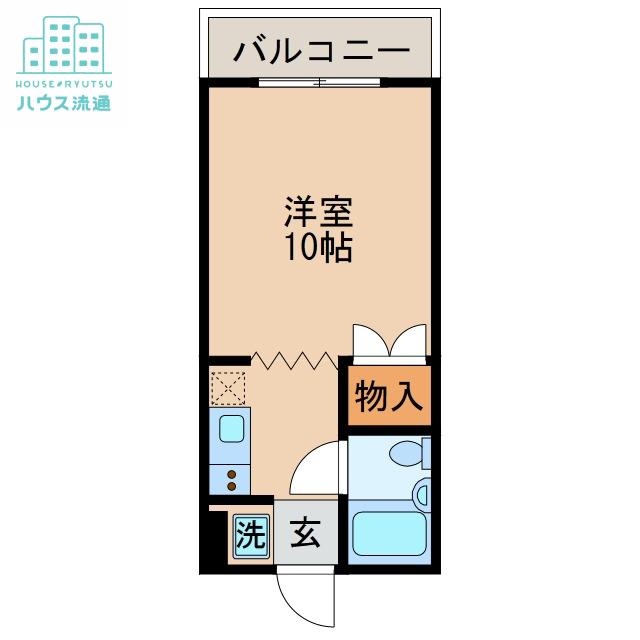 フラットワン(ワンルーム/4階)の間取り写真