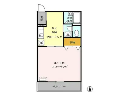 ジュネス恵比寿(1DK/1階)の間取り写真