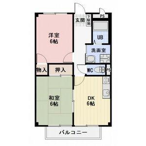 SURPLUSカーサフローレ(2DK/1階)の間取り写真