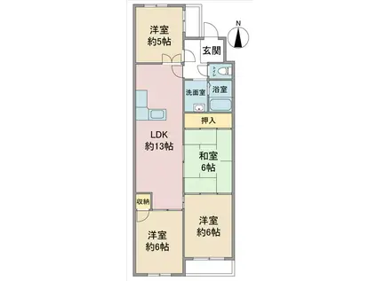 エクセル竹越(4LDK/2階)の間取り写真