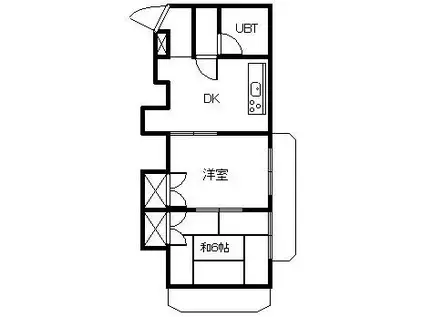 メゾンソニー(2DK/2階)の間取り写真