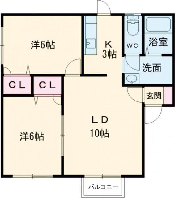 タイム日吉(2LDK/2階)の間取り写真