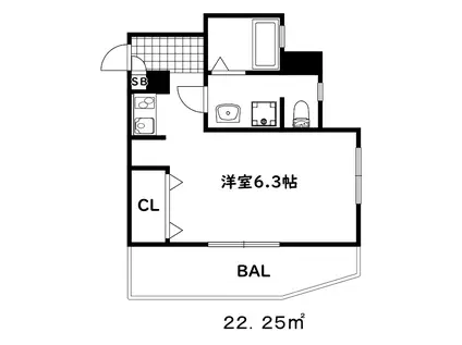 ワコーレヴィアーノ須磨月見山本町(ワンルーム/2階)の間取り写真