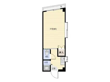 クロノスビル(1K/4階)の間取り写真