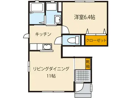 グランドソレイユD(1LDK/1階)の間取り写真