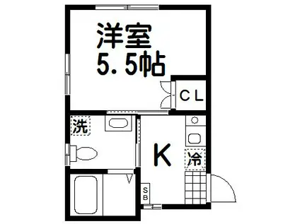 ハイツLK(1K/1階)の間取り写真